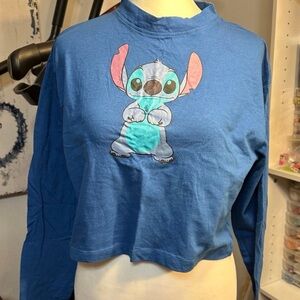 Disney Stitch cropped long sleeve tee-Size small